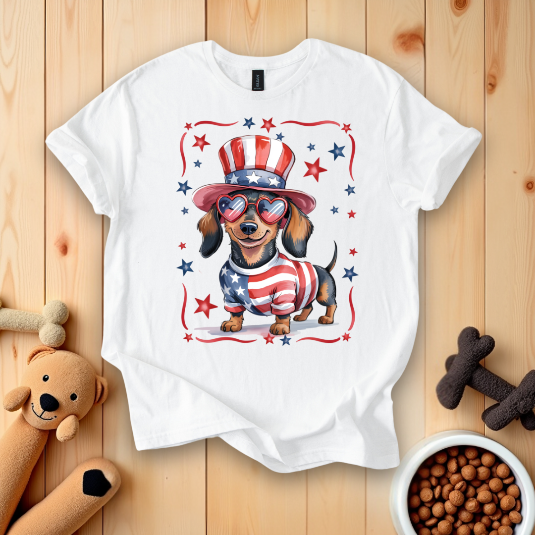 Patriotic Dachshund Dog T-Shirt