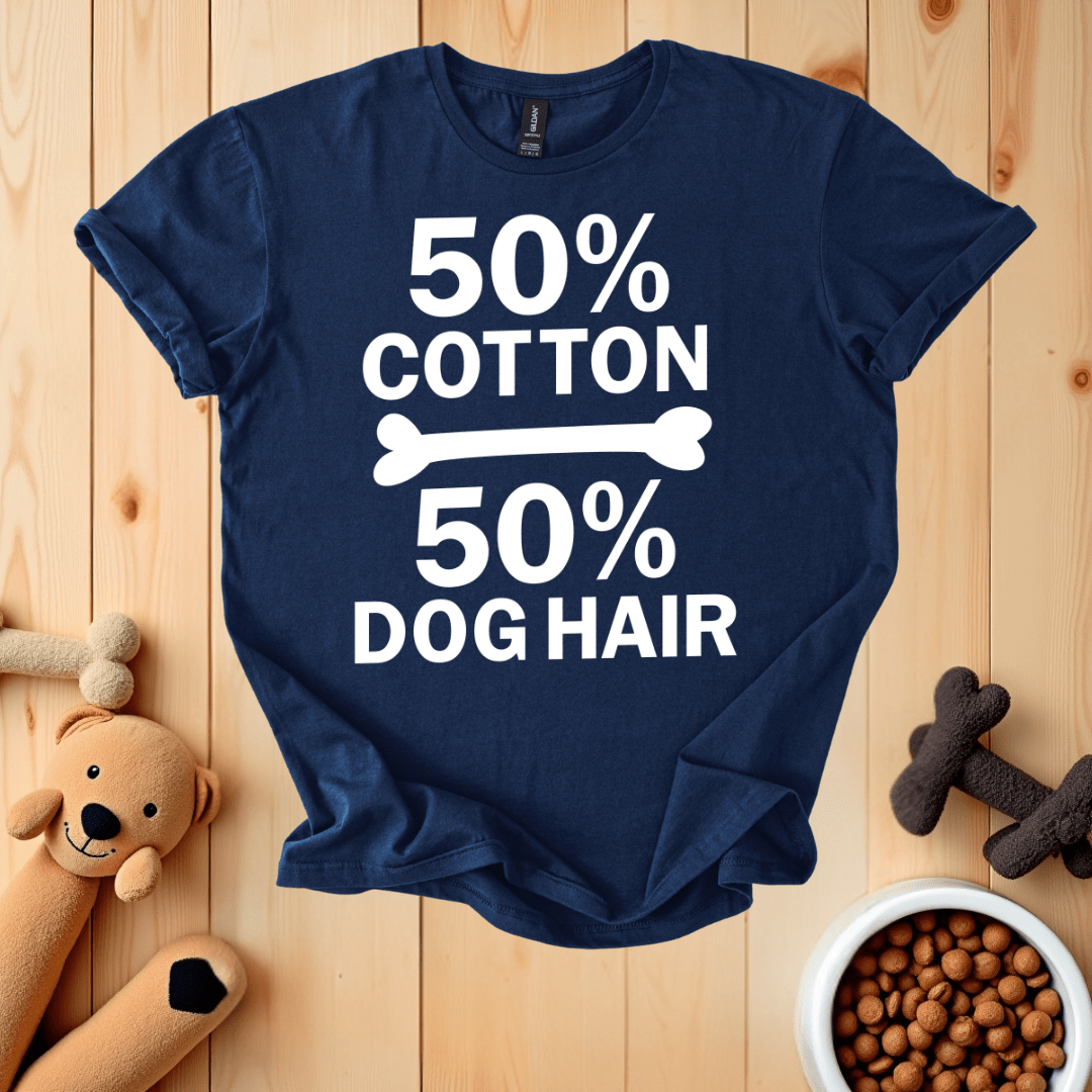 Navy / S 50% Cotton 50% Dog Hair T-Shirt