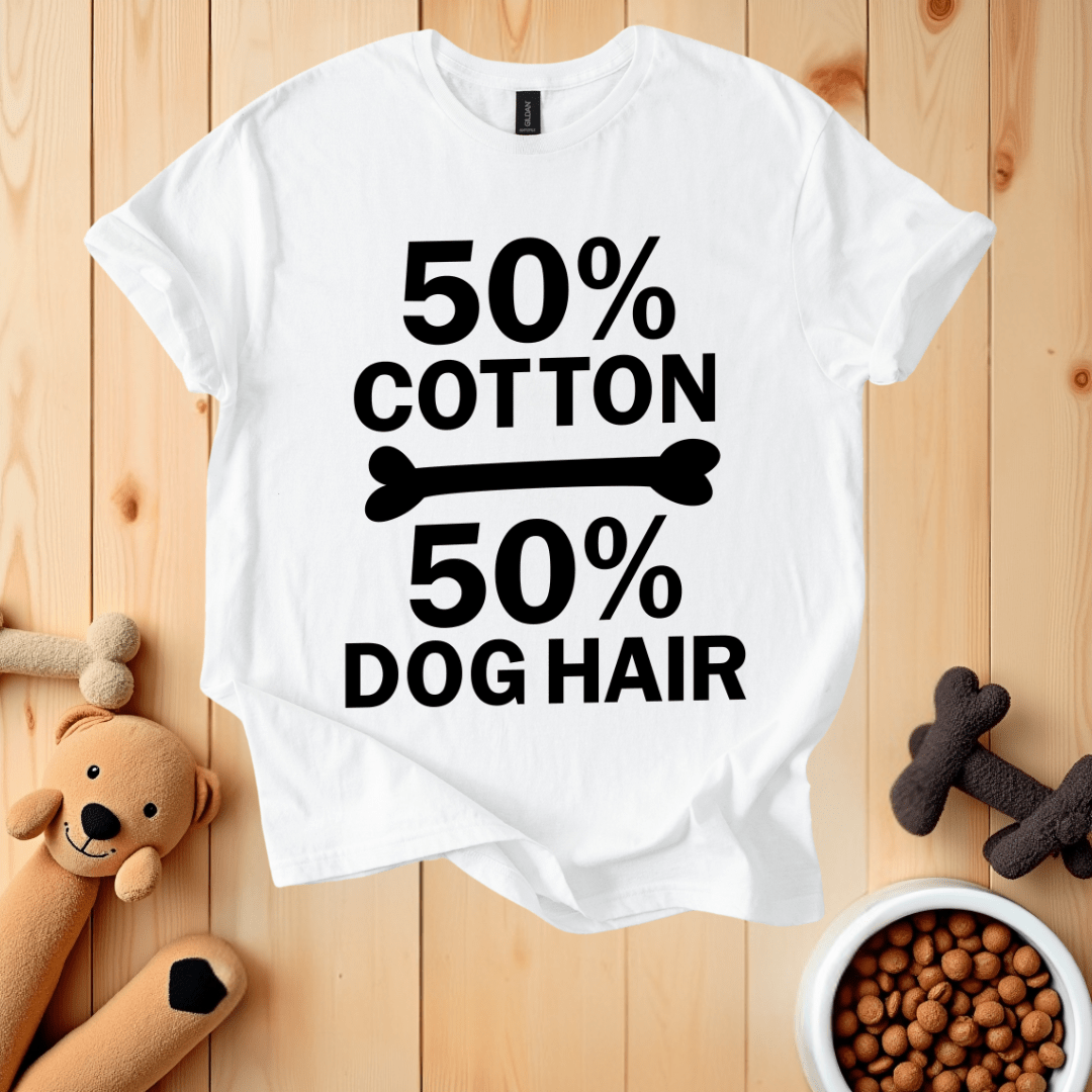 White / S 50% Cotton 50% Dog Hair T-Shirt
