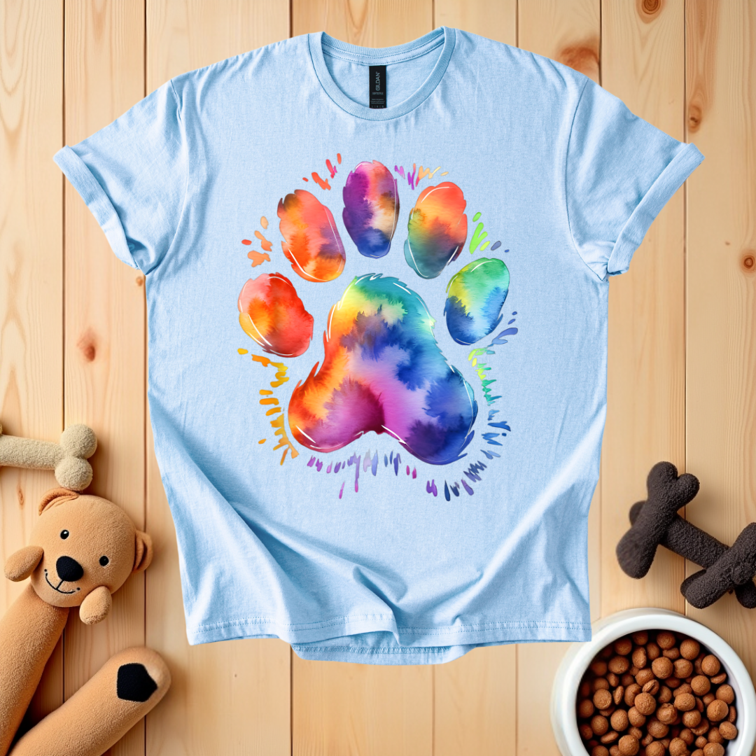 Colorful Dog Paw T-Shirt