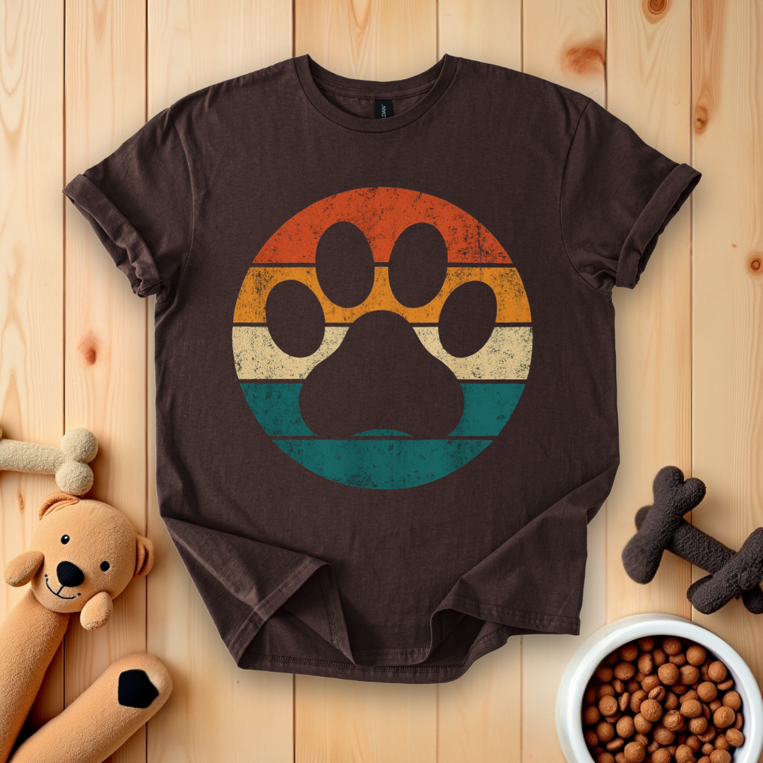 Retro Dog Paw T-Shirt