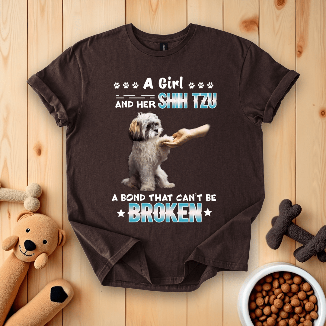 Dark Chocolate / S A Girl And Her Shih Tzu A Bond That Can't Be Broken T-Shirt