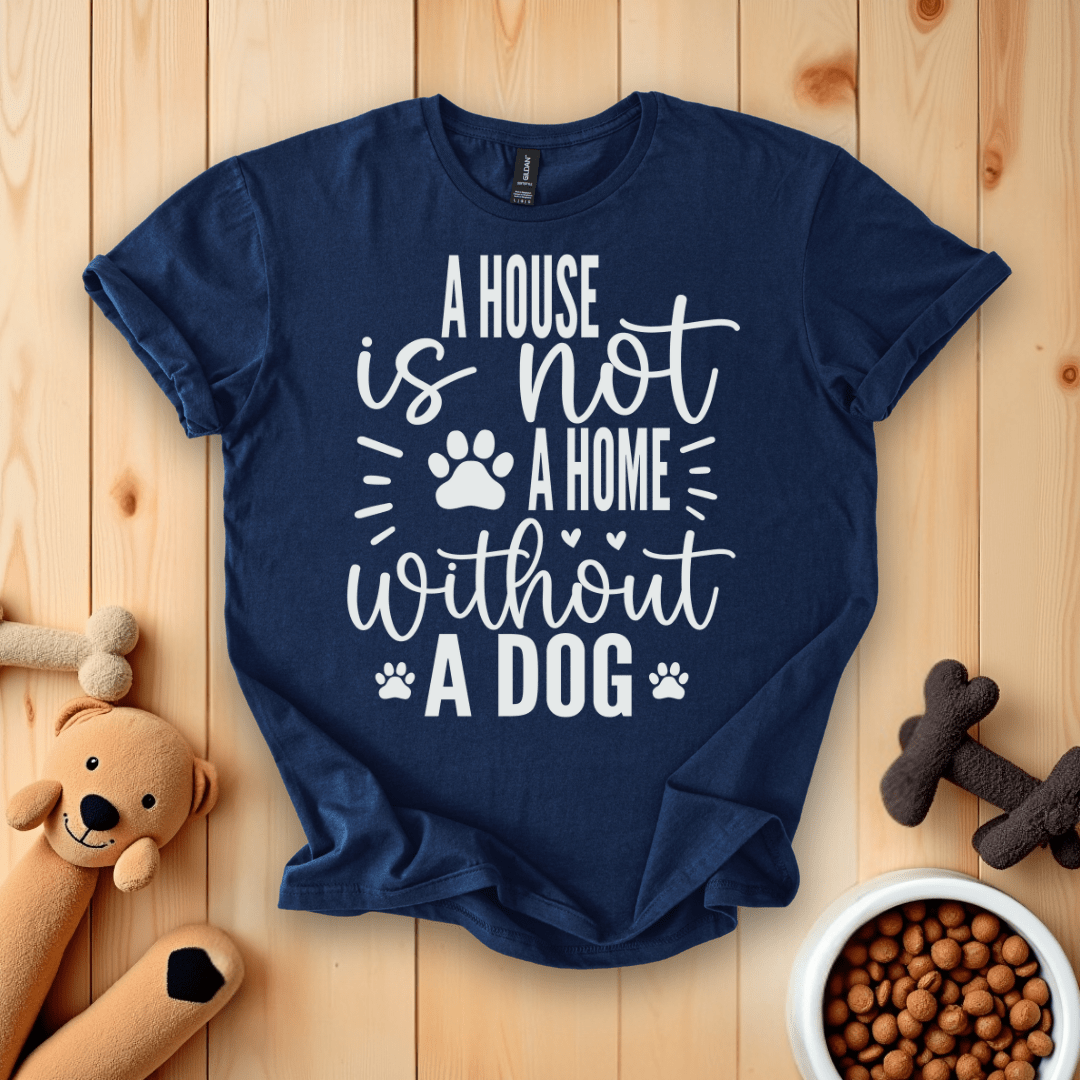 Navy / S A House Is Not A Home Without A Dog T-Shirt