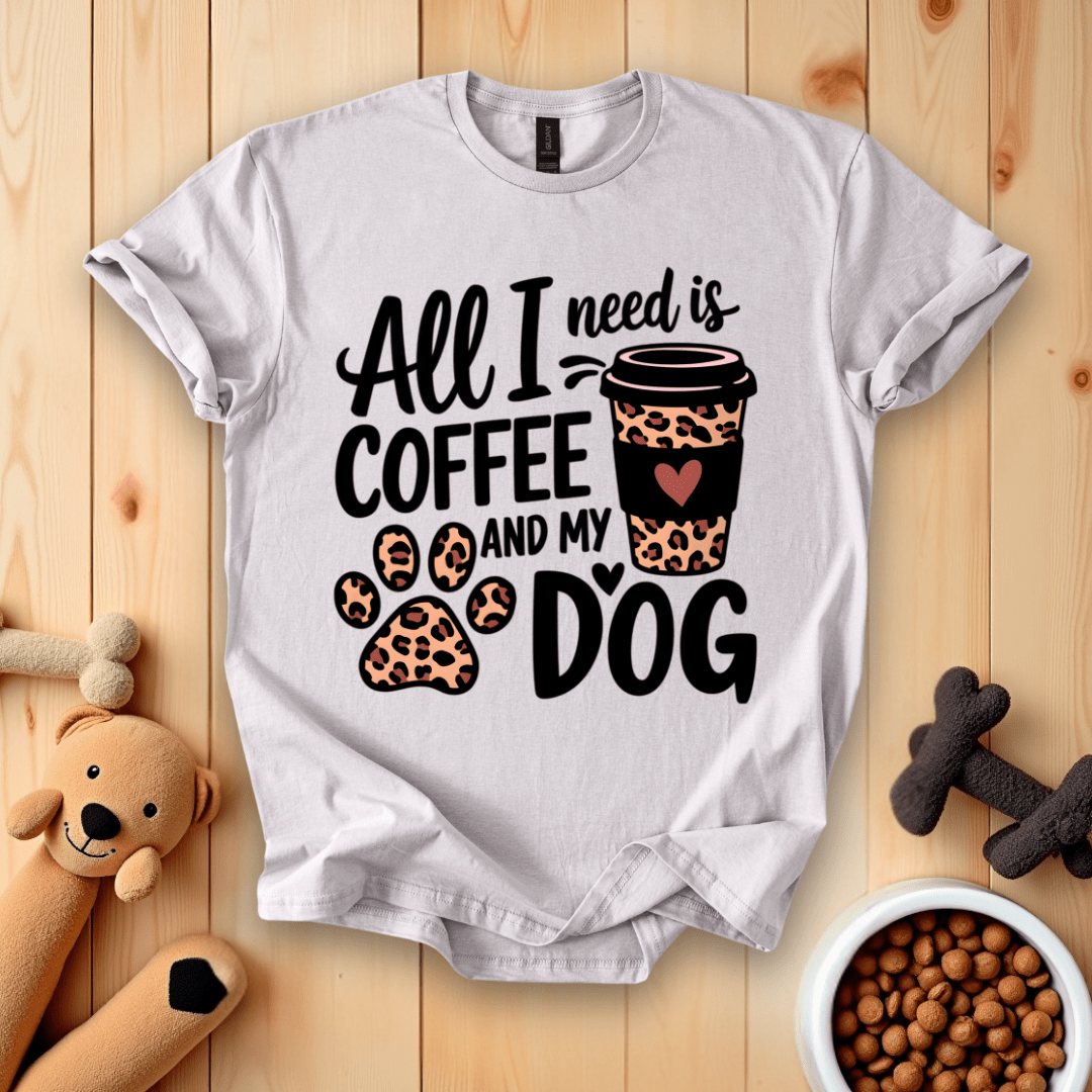 Ice Grey / S All I Need Is Coffee And My Dog T-Shirt