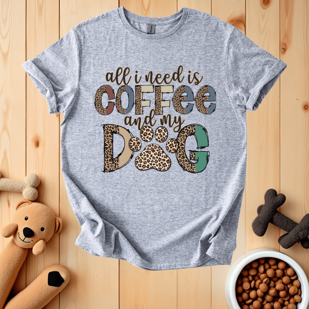 Sport Grey / S All I Need Is Coffee And My Dog T-Shirt