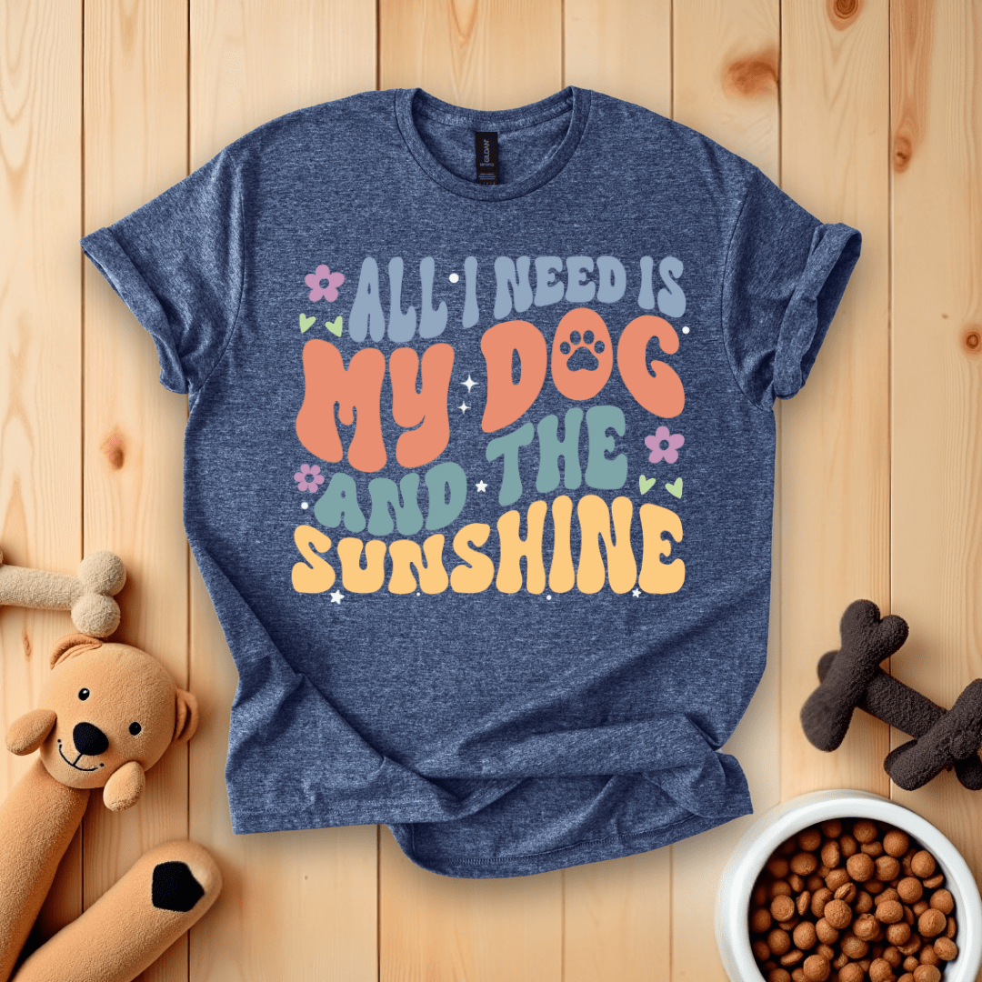 Heather Navy / S All I Need Is My Dog And The Sunshine T-Shirt