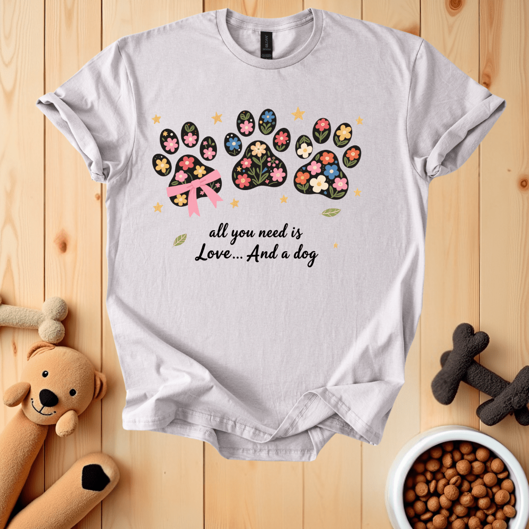 Ice Grey / S All You Need Is Love And A Dog T-Shirt