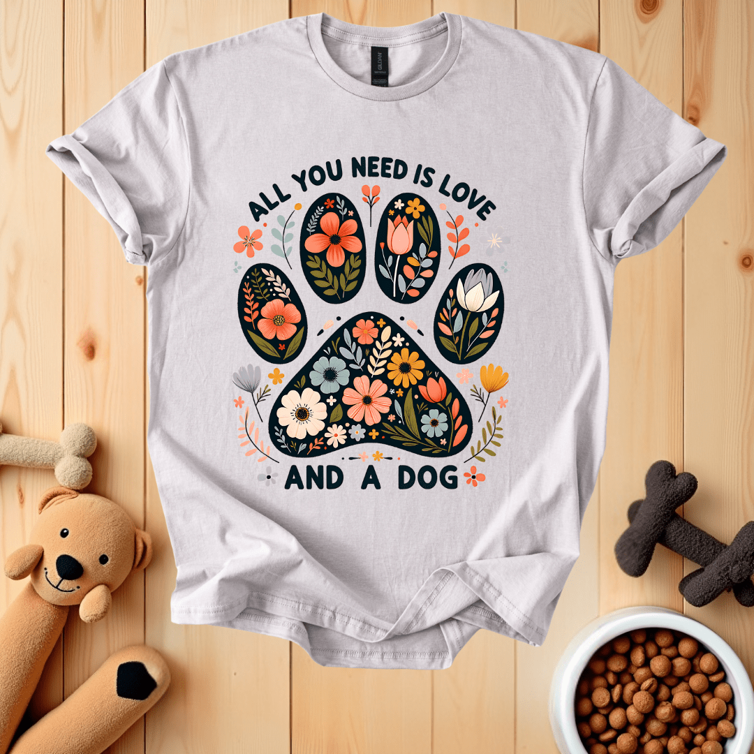 Ice Grey / S All You Need Is Love And A Dog T-Shirt