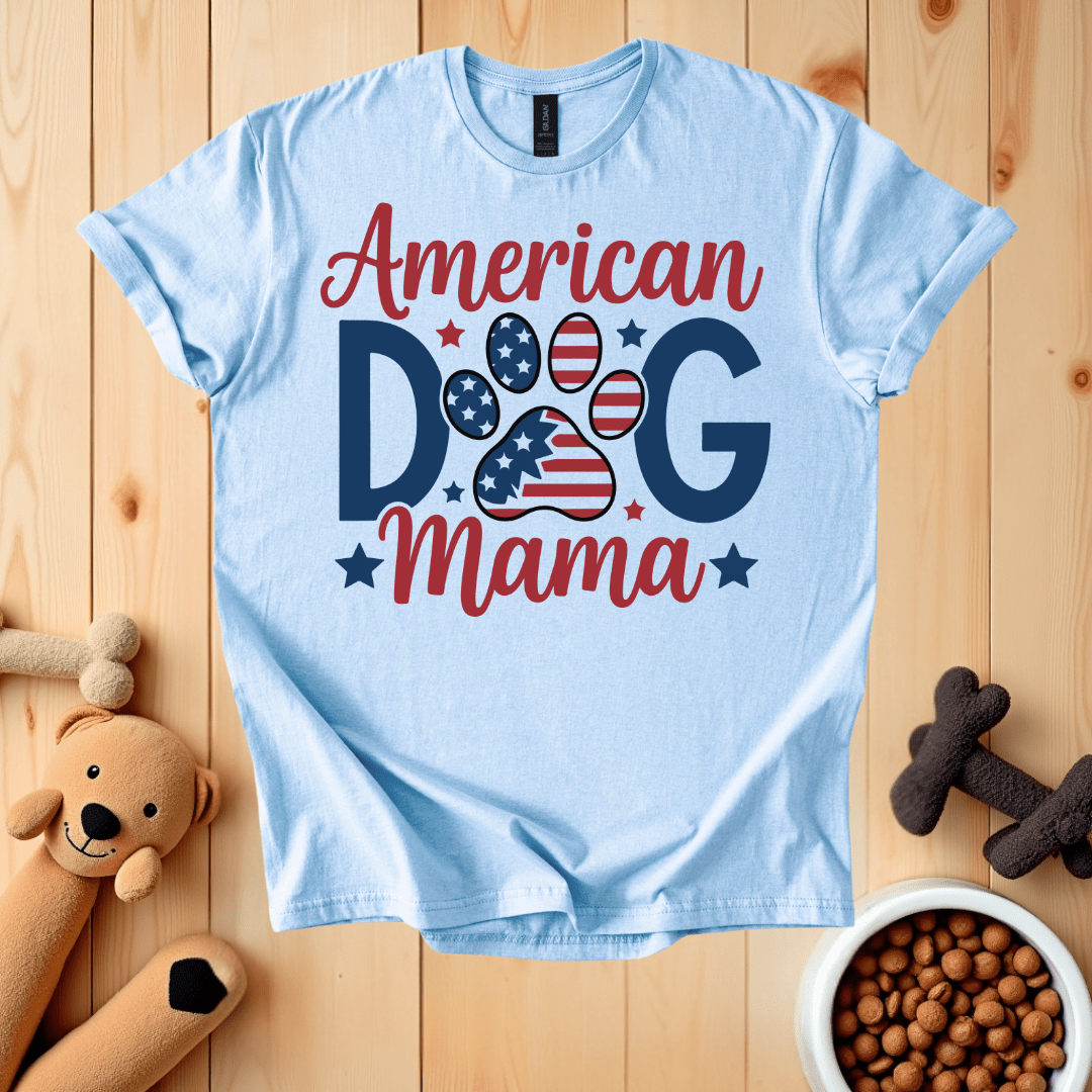 Light Blue / S American Dog Mama T-Shirt