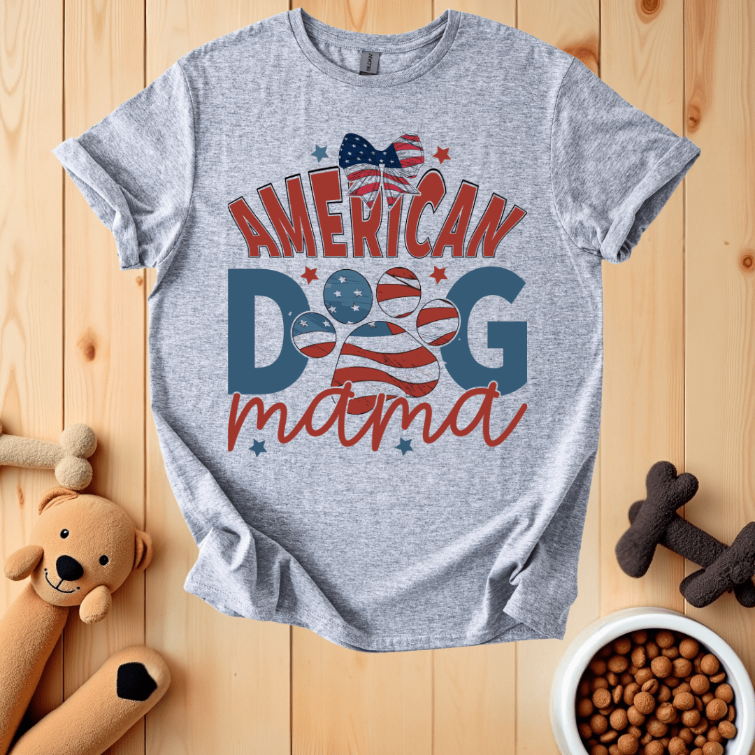 Sport Grey / S American Dog Mama T-Shirt