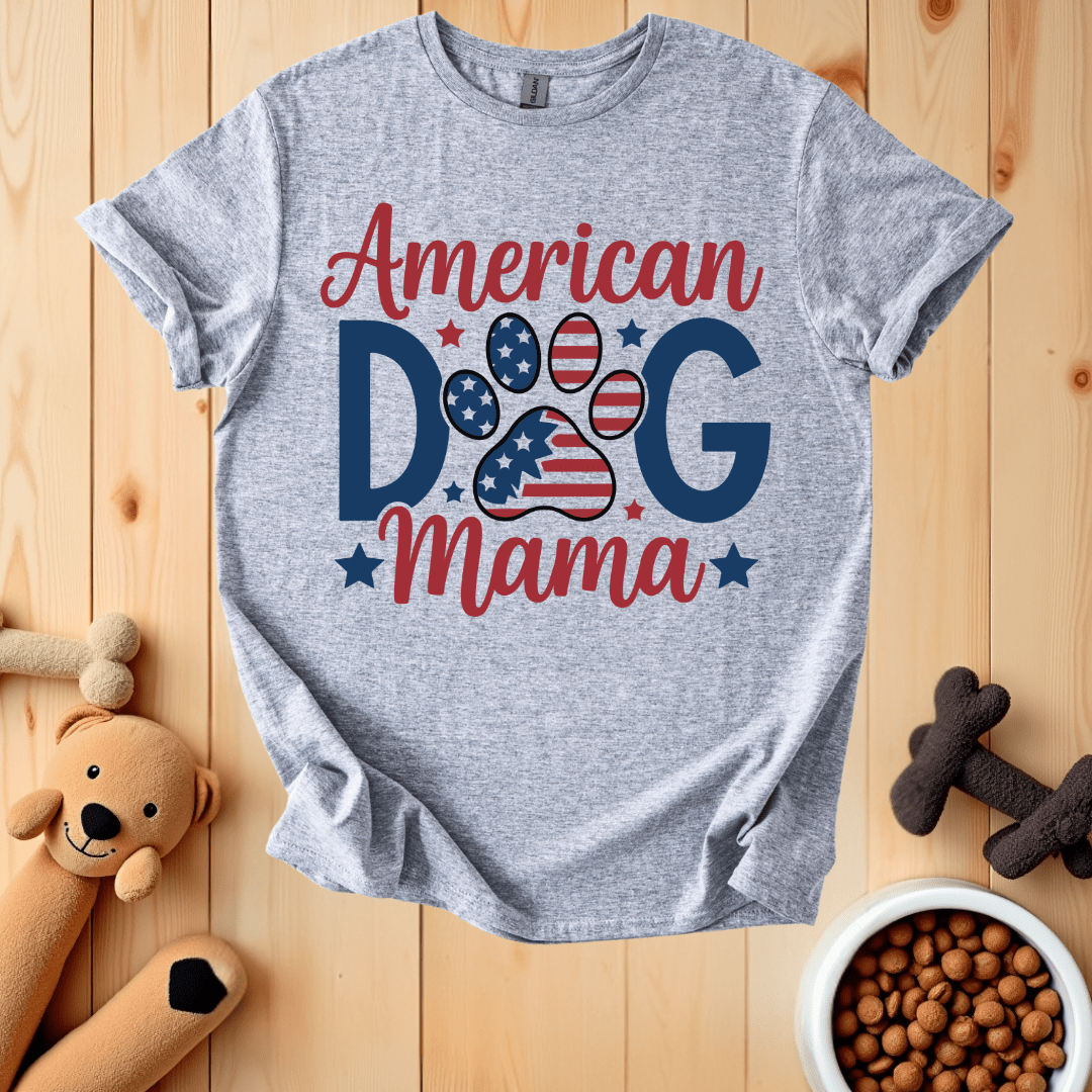 Sport Grey / S American Dog Mama T-Shirt