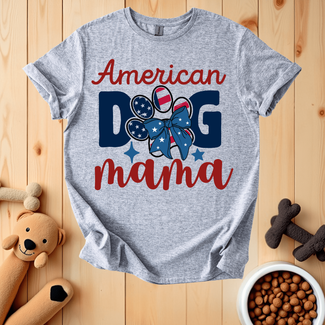 Sport Grey / S American Dog Mama T-Shirt