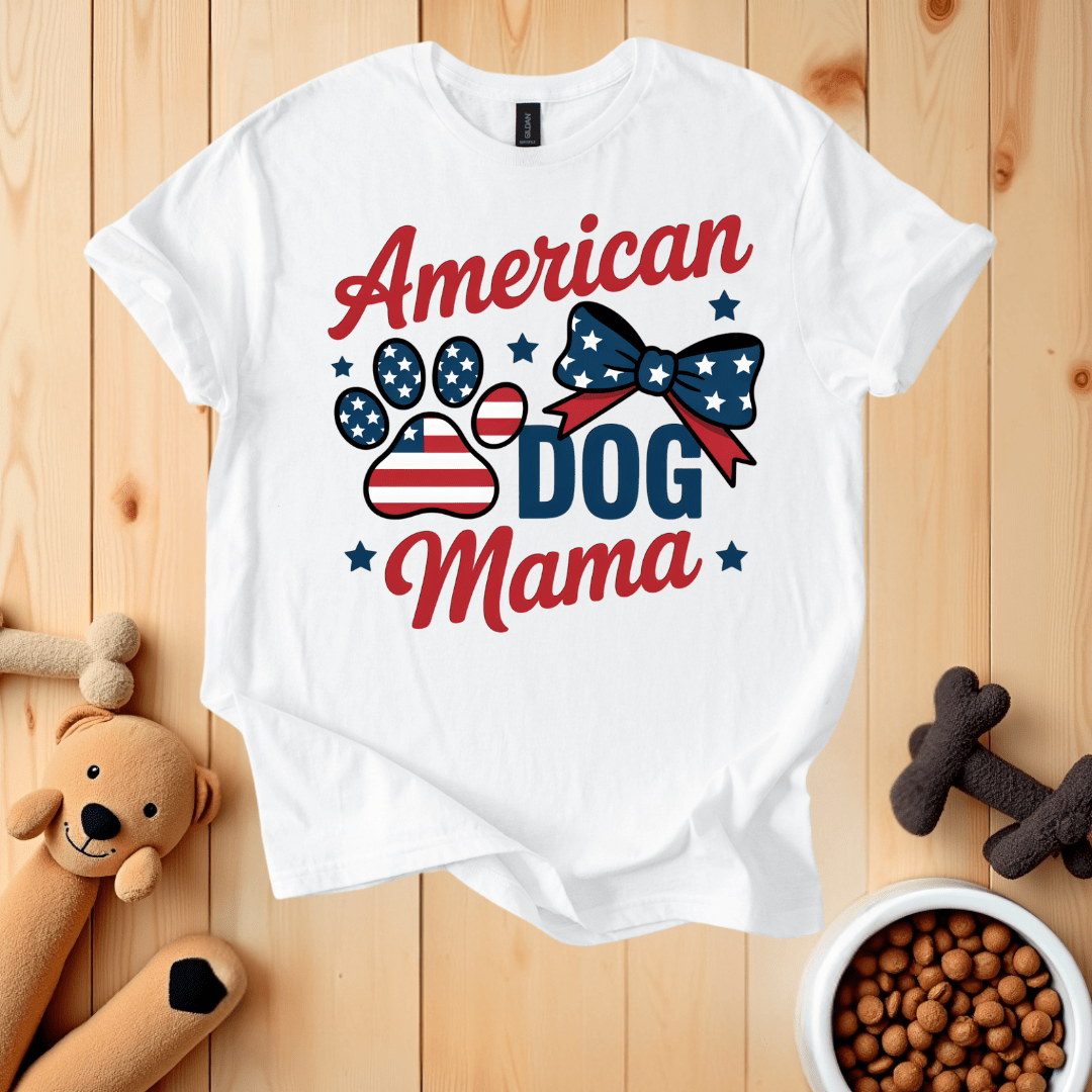 White / S American Dog Mama T-Shirt