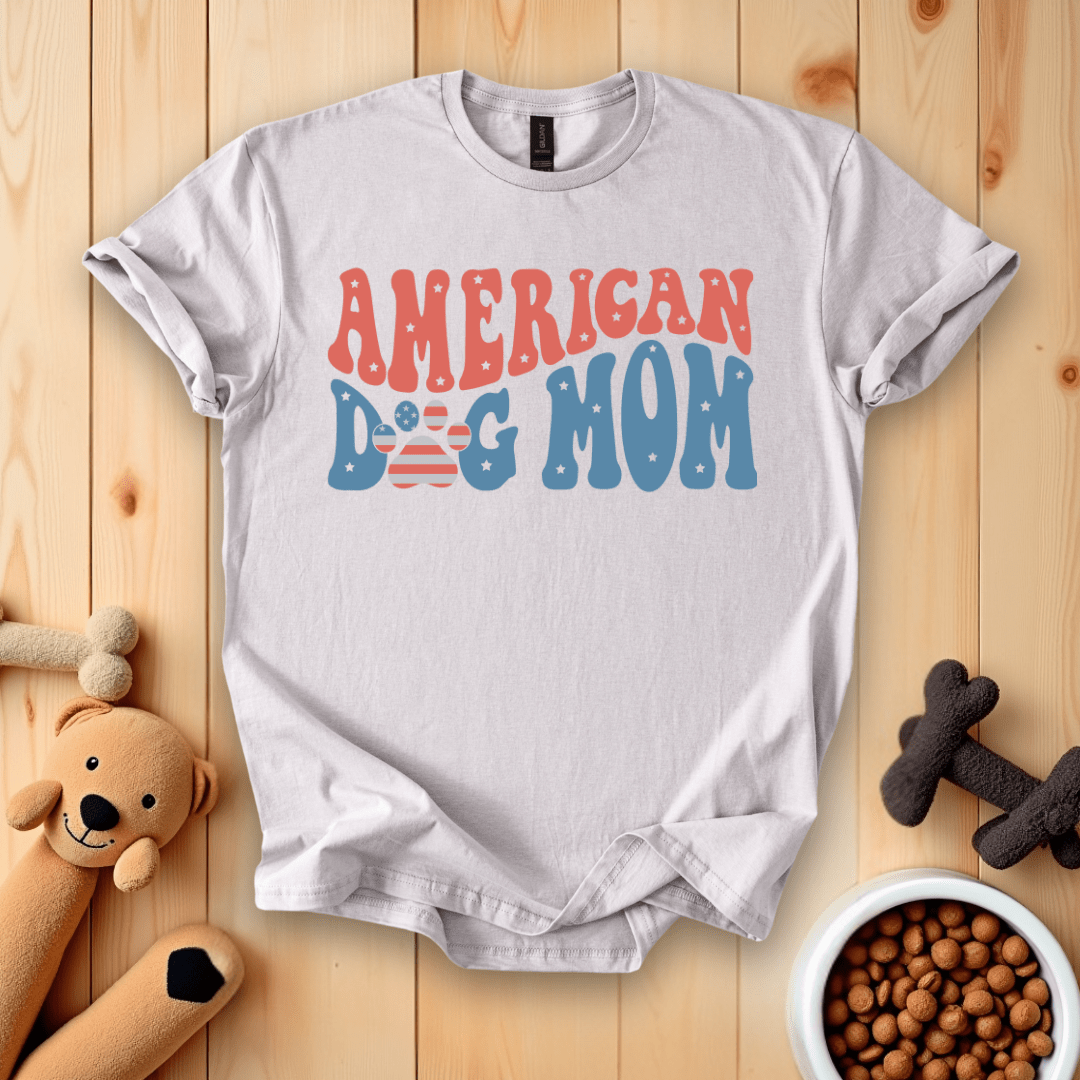 Ice Grey / S American Dog Mom T-Shirt