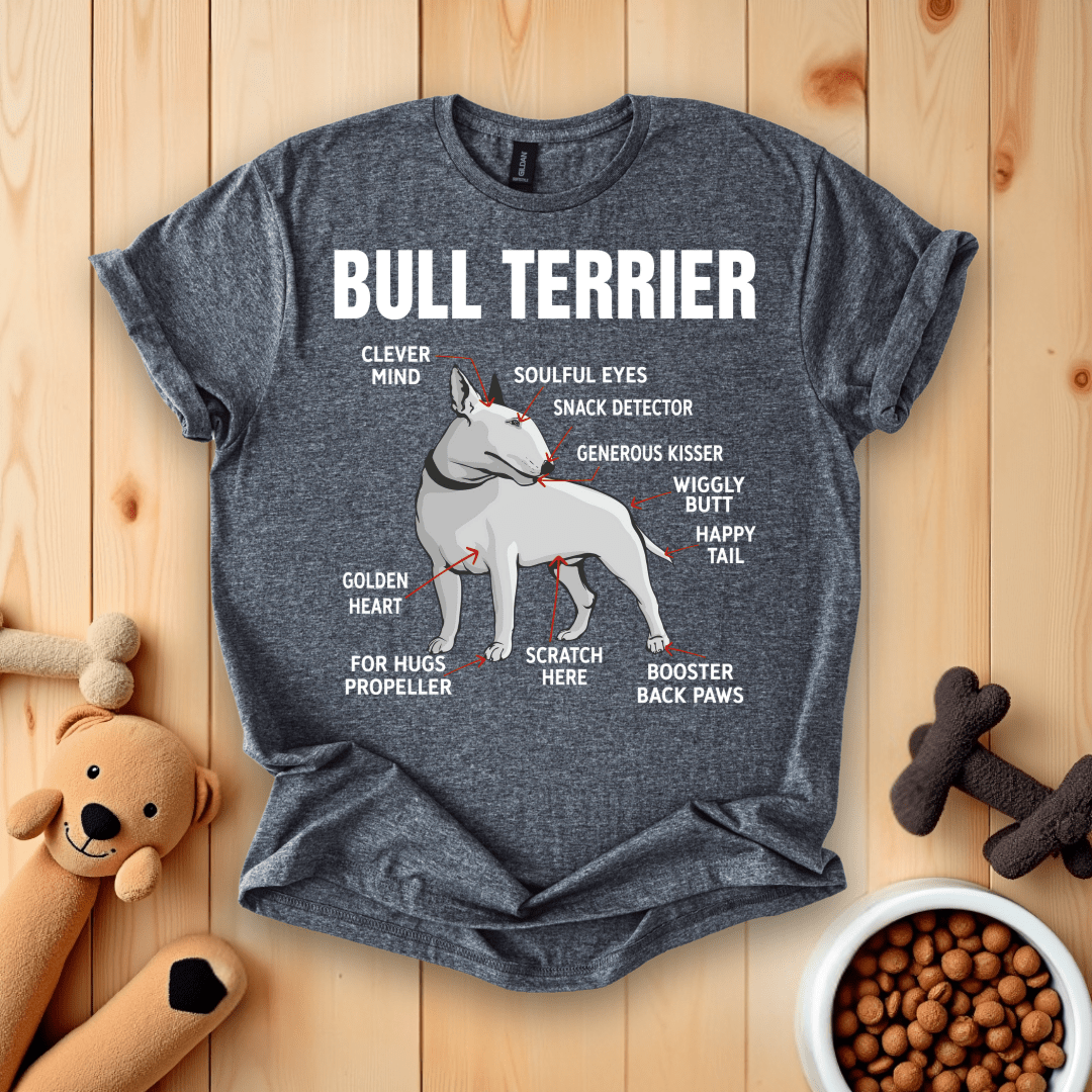 Dark Heather / S Anatomy Of A Bull Terrier T-Shirt