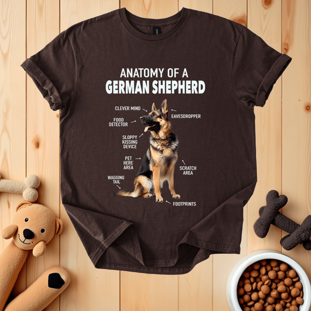 Dark Chocolate / S Anatomy Of A German Shepherd T-Shirt