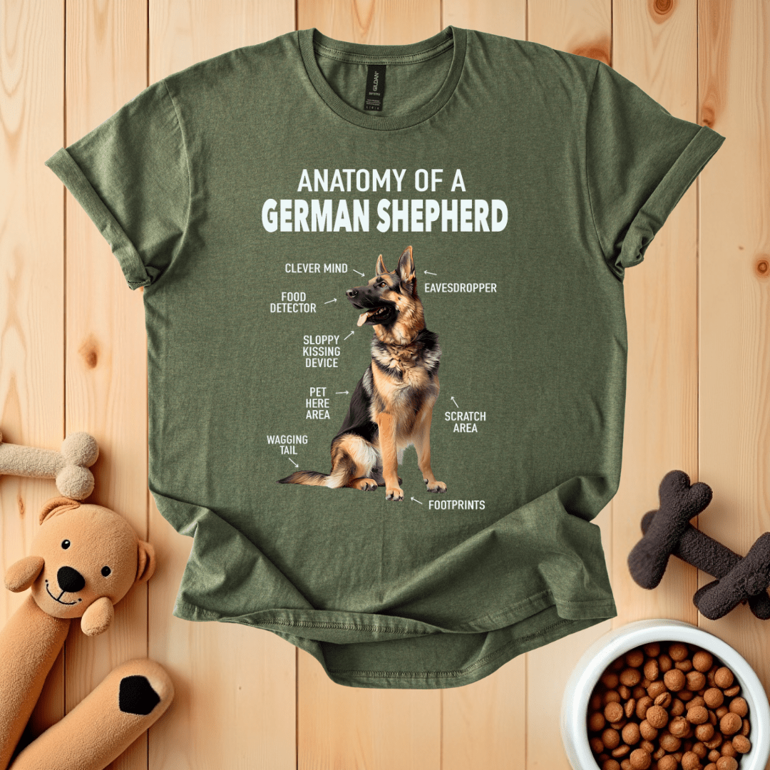 Military Green / S Anatomy Of A German Shepherd T-Shirt