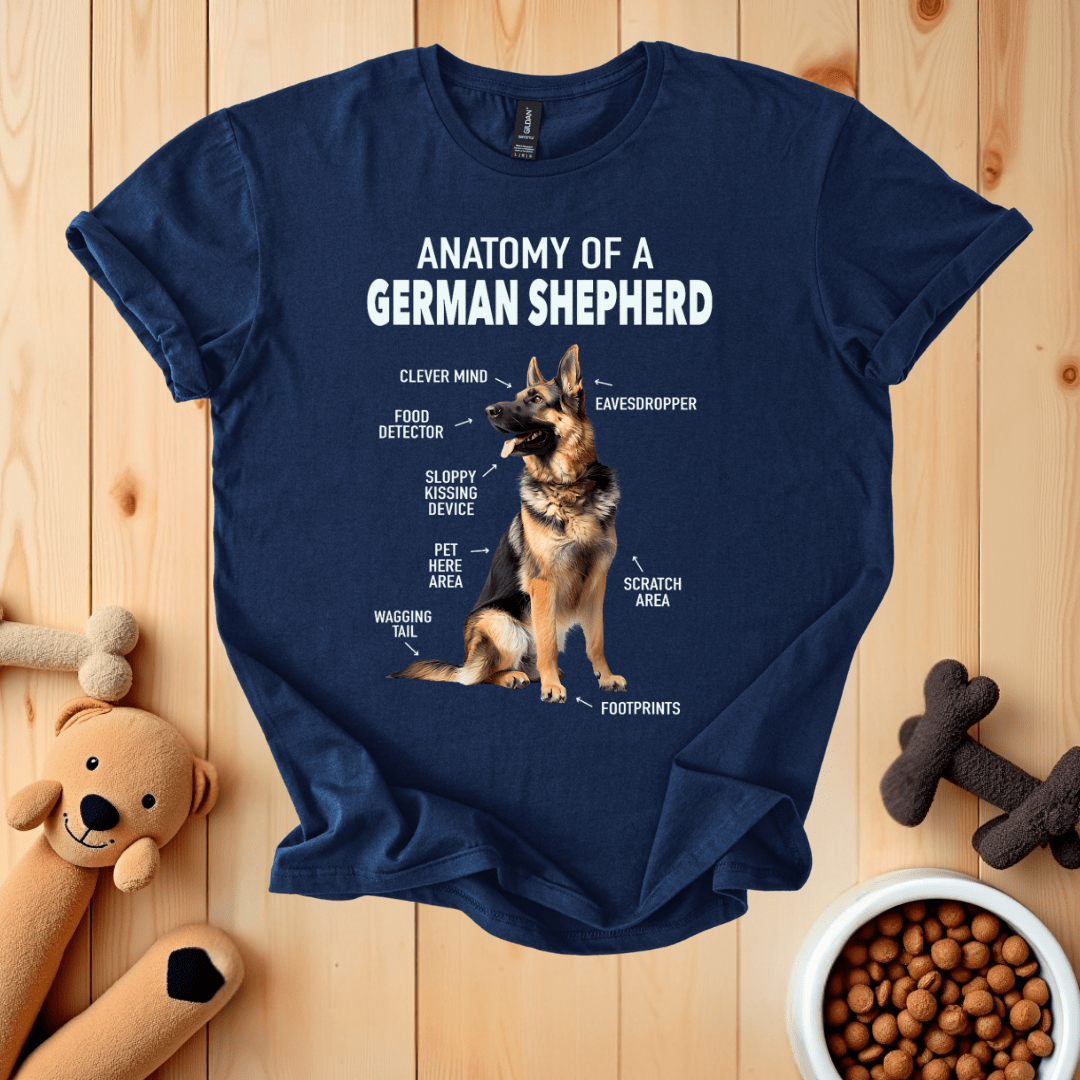 Navy / S Anatomy Of A German Shepherd T-Shirt