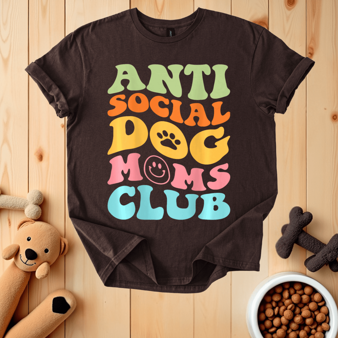 Dark Chocolate / S Anti Social Dog Moms Club T-Shirt