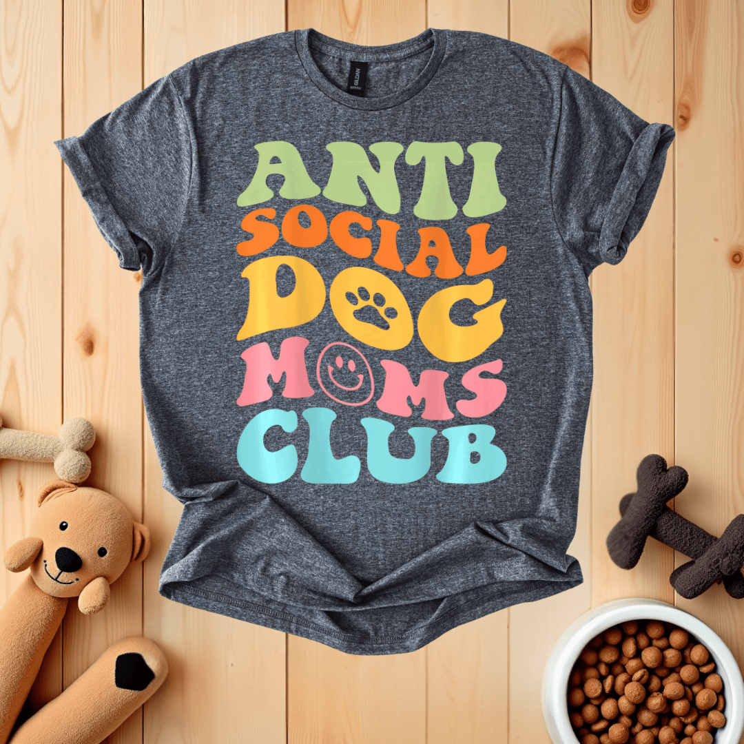 Dark Heather / S Anti Social Dog Moms Club T-Shirt