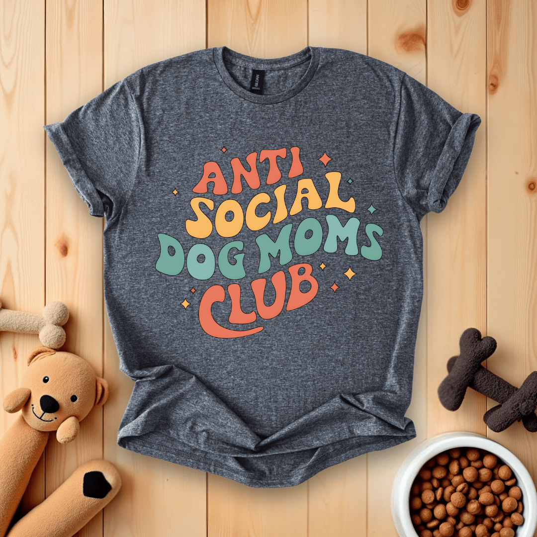 Dark Heather / S Anti-Social Dog Moms Club T-Shirt