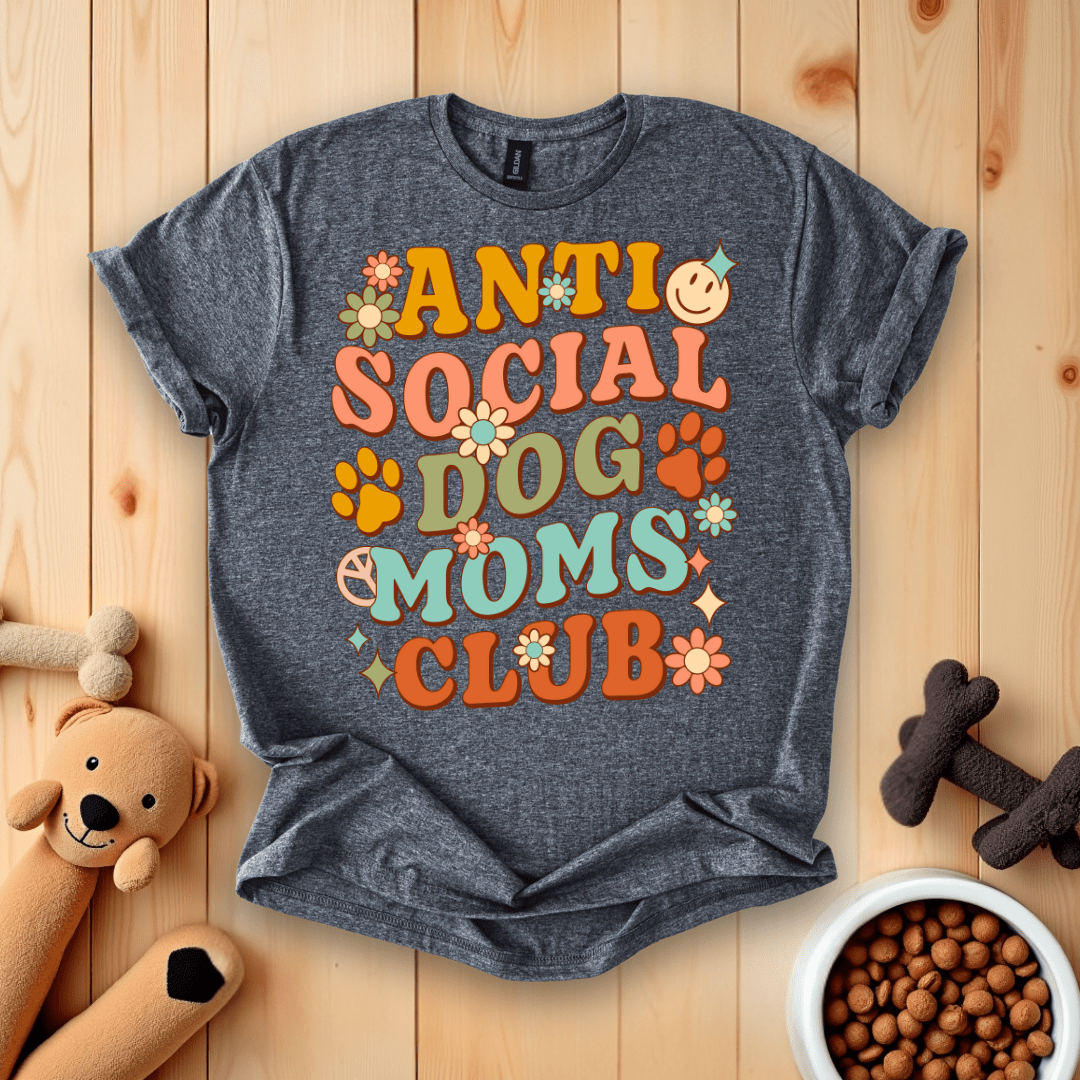 Dark Heather / S Anti-Social Dog Moms Club T-Shirt