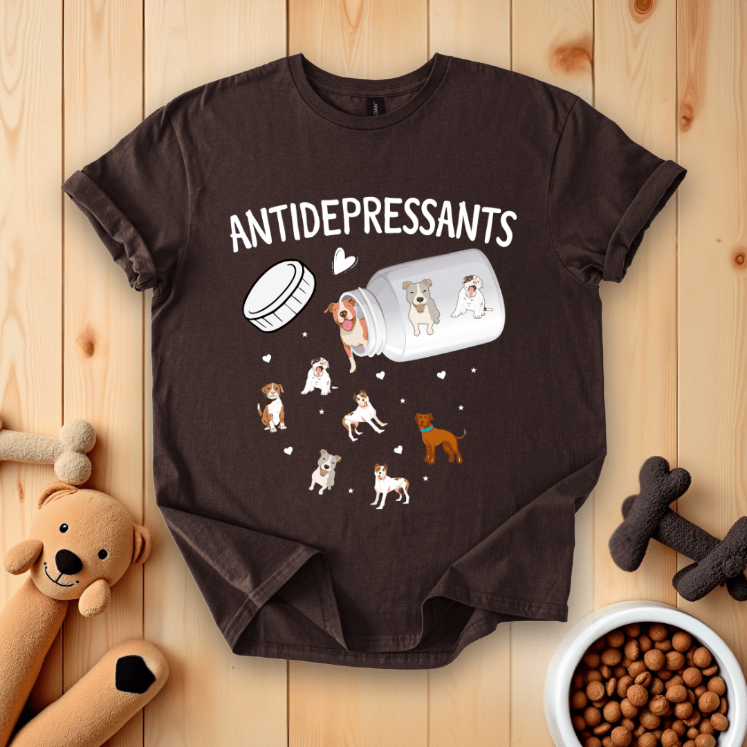 Dark Chocolate / S Antidepressant Dogs T-Shirt