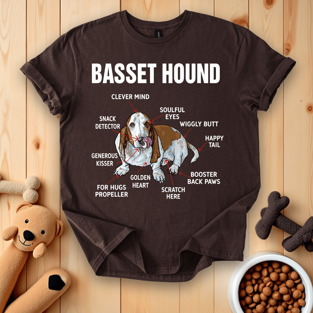 Dark Chocolate / S Basset Hound Anatomy T-Shirt