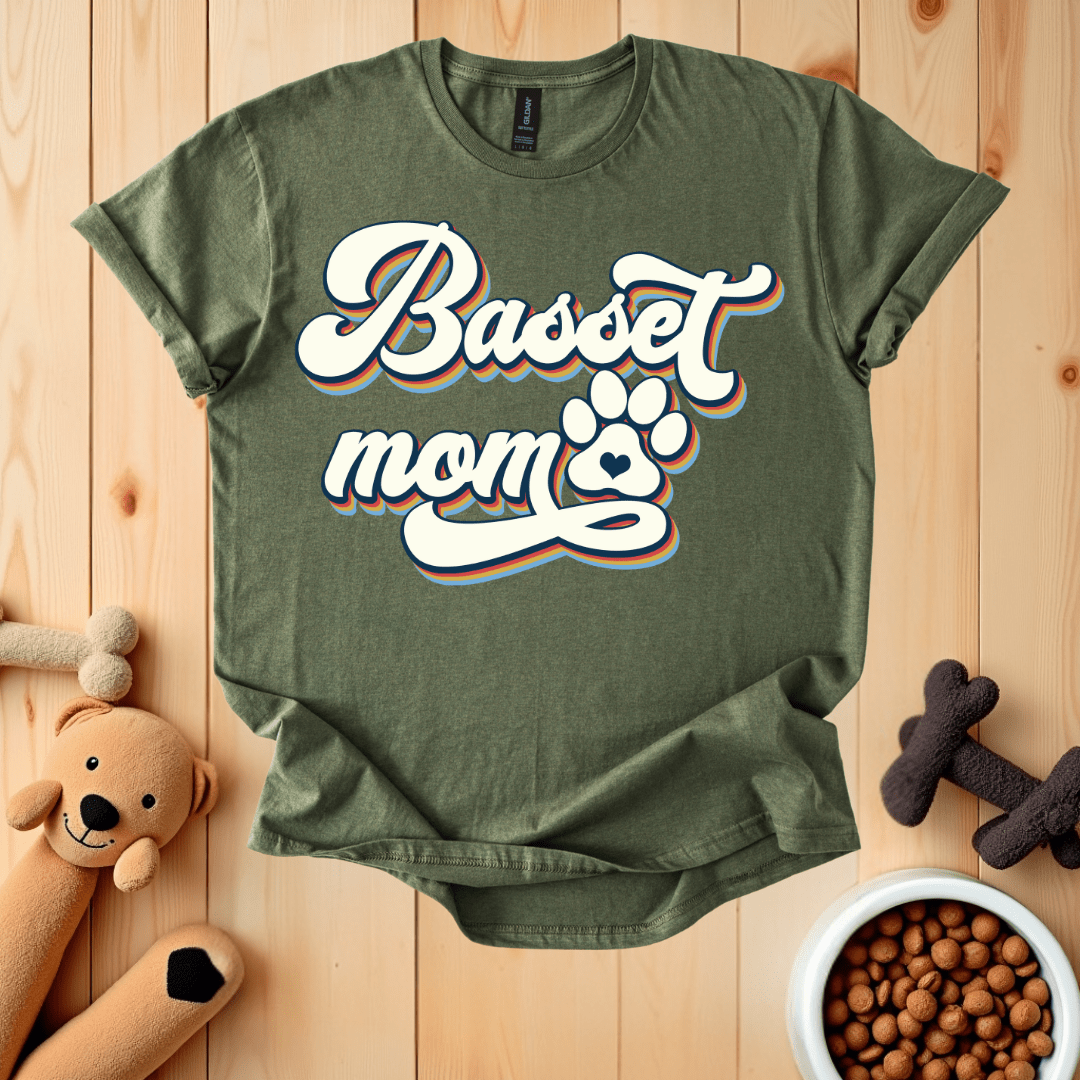 Military Green / S Basset Mom T-Shirt