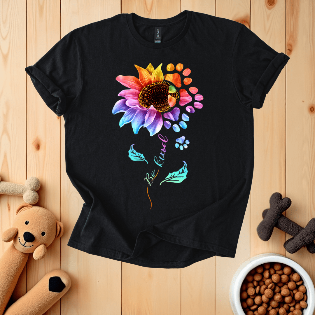 Black / S Be Kind Dog Paw T-Shirt