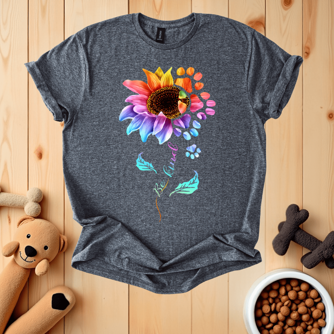 Dark Heather / S Be Kind Dog Paw T-Shirt