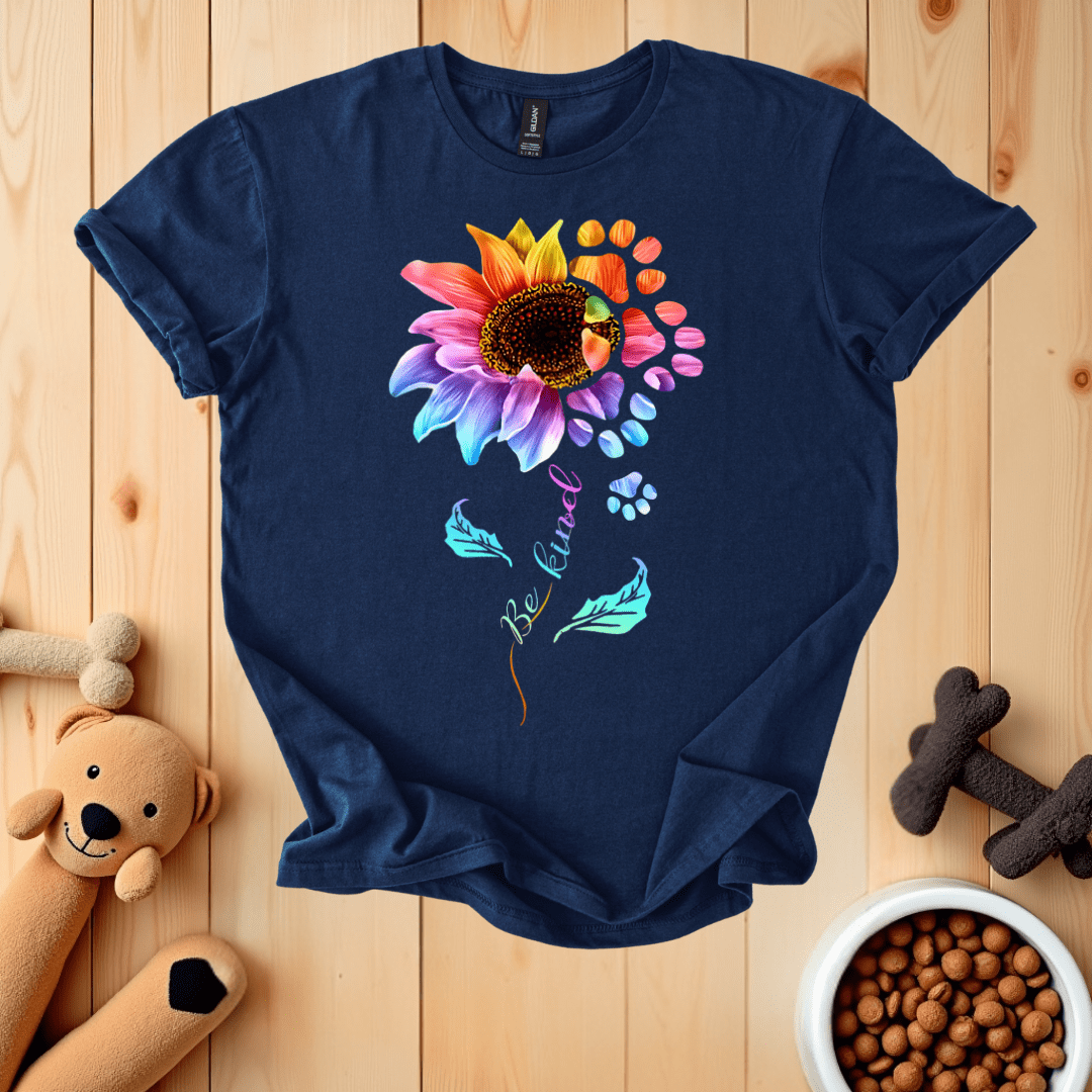 Navy / S Be Kind Dog Paw T-Shirt