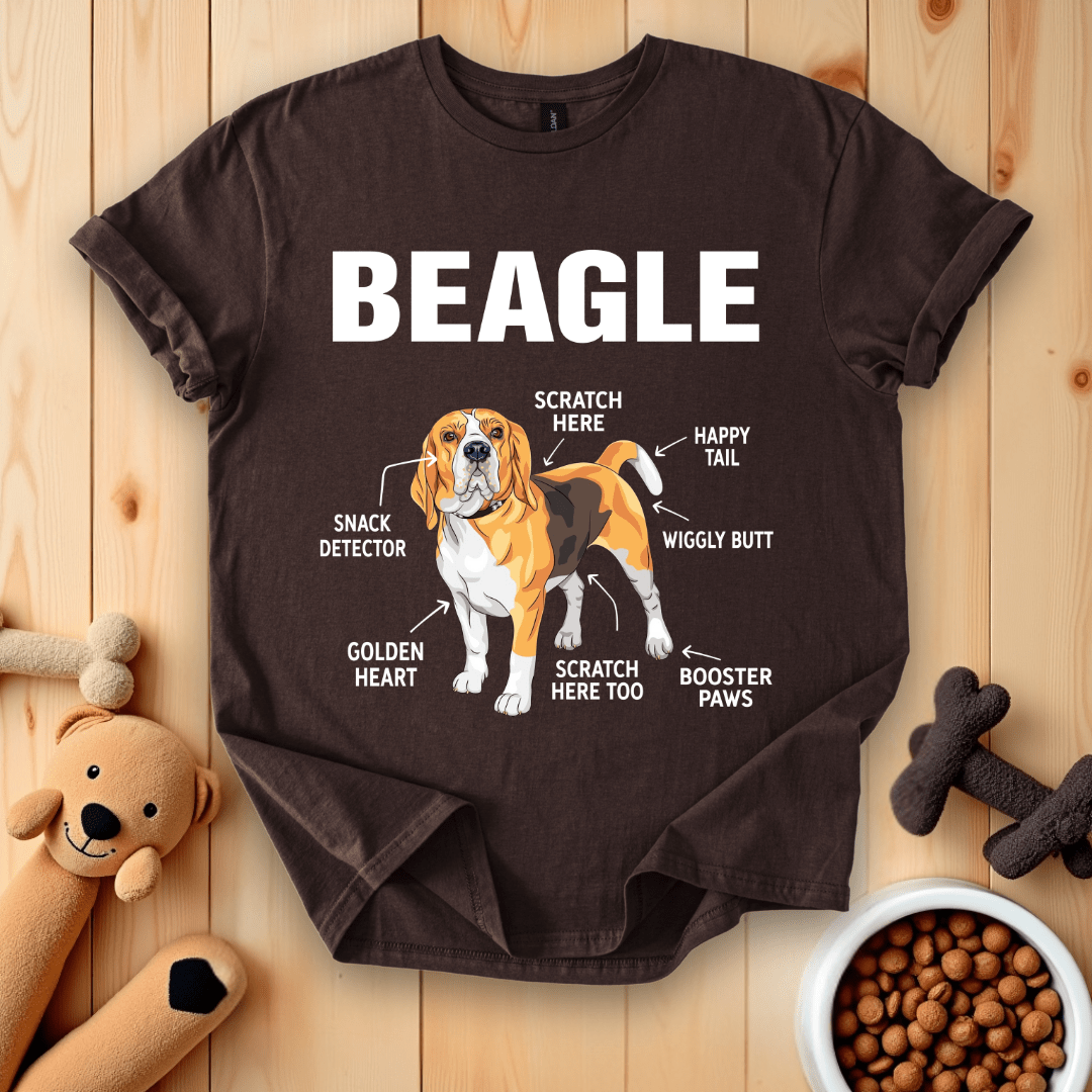 Dark Chocolate / S Beagle Dog Anatomy T-Shirt