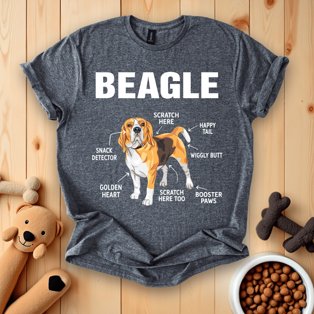 Dark Heather / S Beagle Dog Anatomy T-Shirt