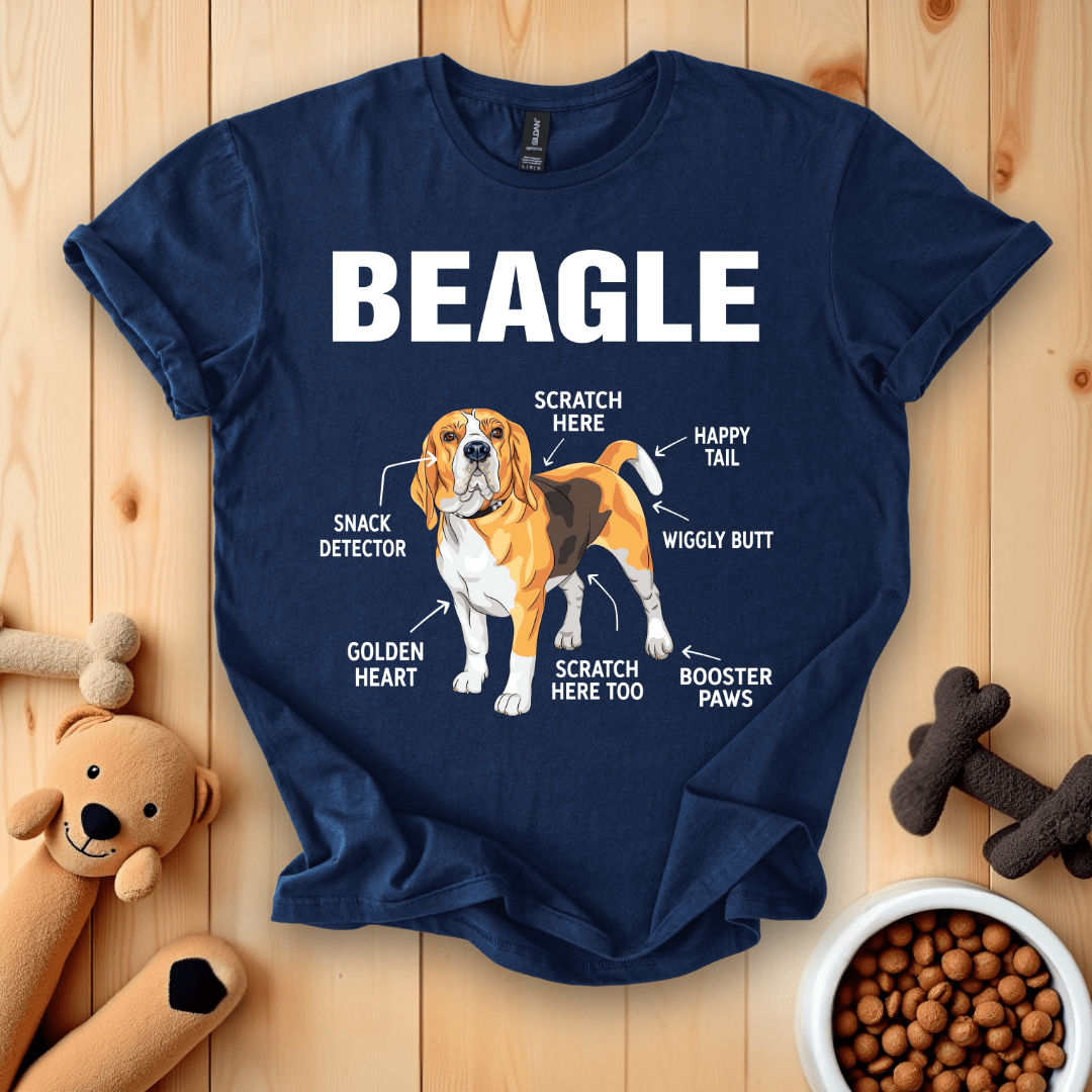 Navy / S Beagle Dog Anatomy T-Shirt