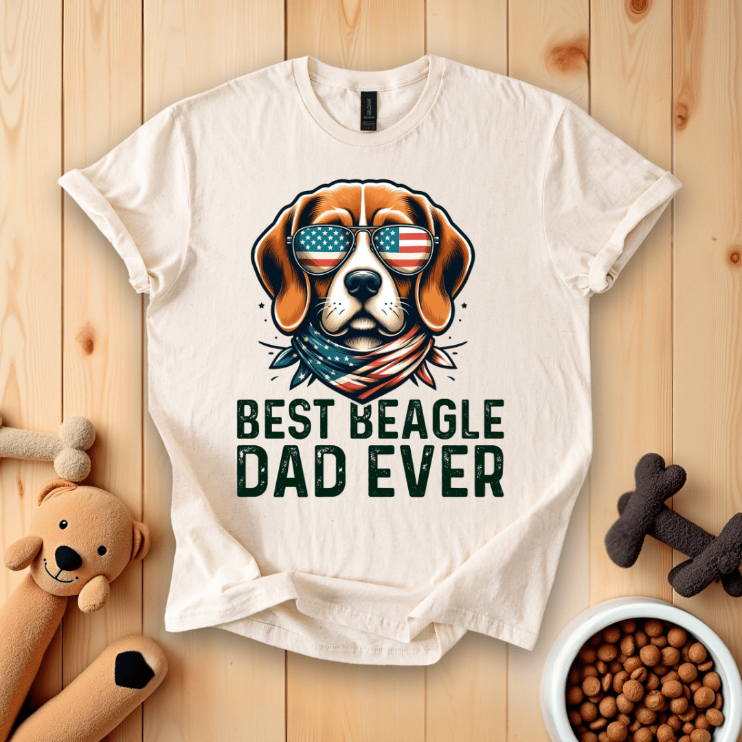 Sand / S Best Beagle Dad Ever T-Shirt