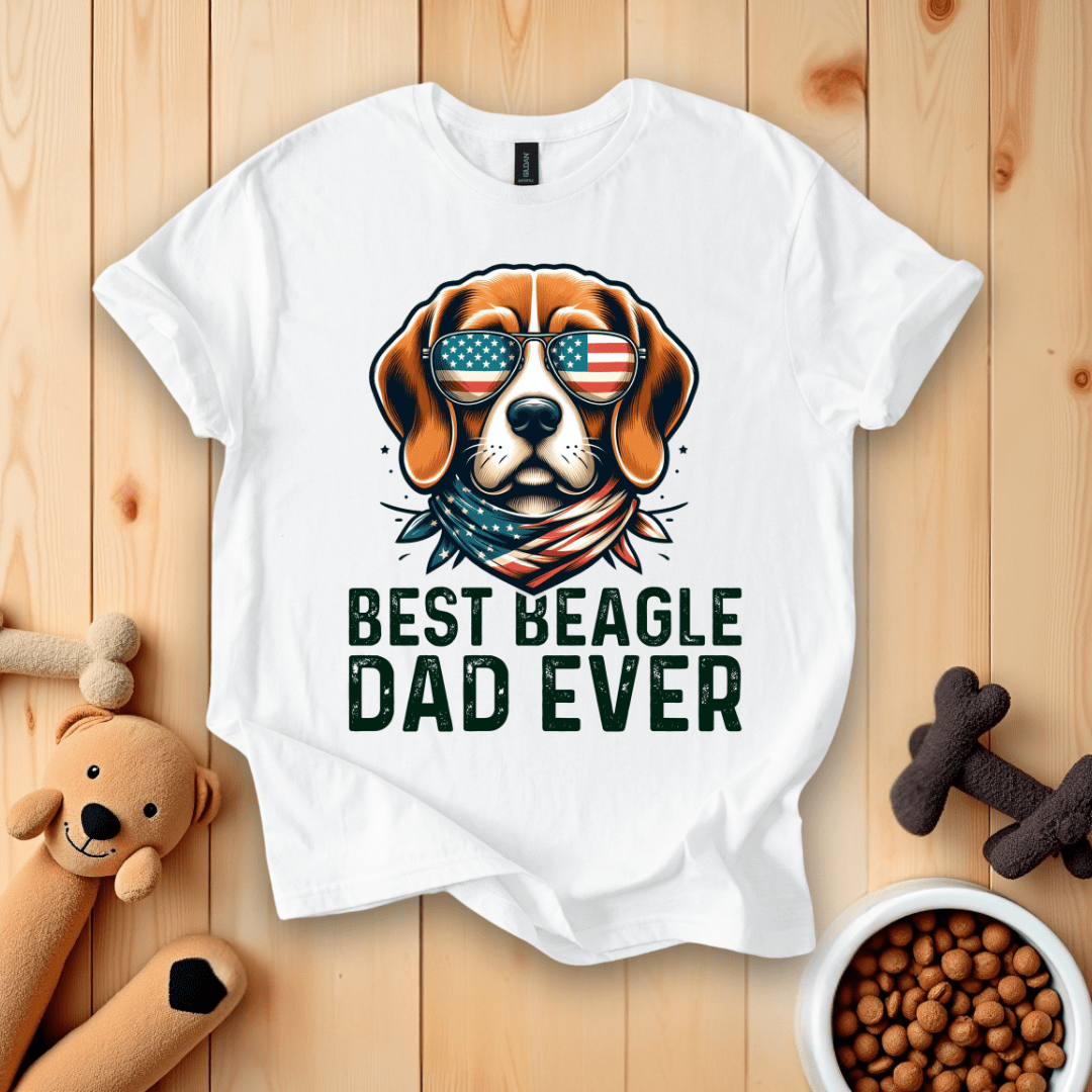 White / S Best Beagle Dad Ever T-Shirt