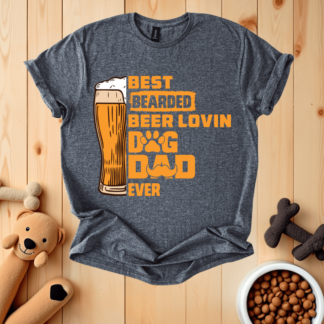 Dark Heather / S Best Bearded Beer Lovin Dog Dad Ever T-Shirt