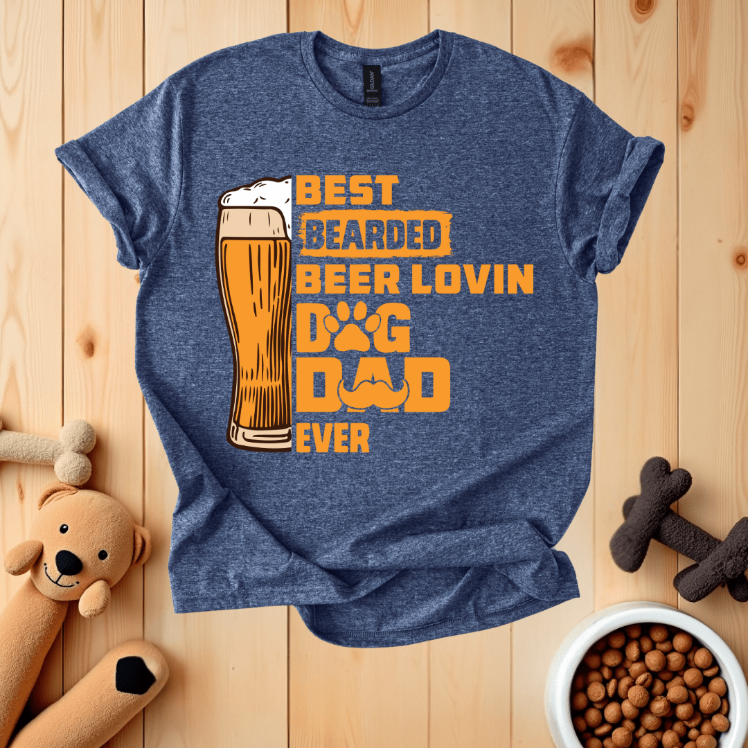 Heather Navy / S Best Bearded Beer Lovin Dog Dad Ever T-Shirt
