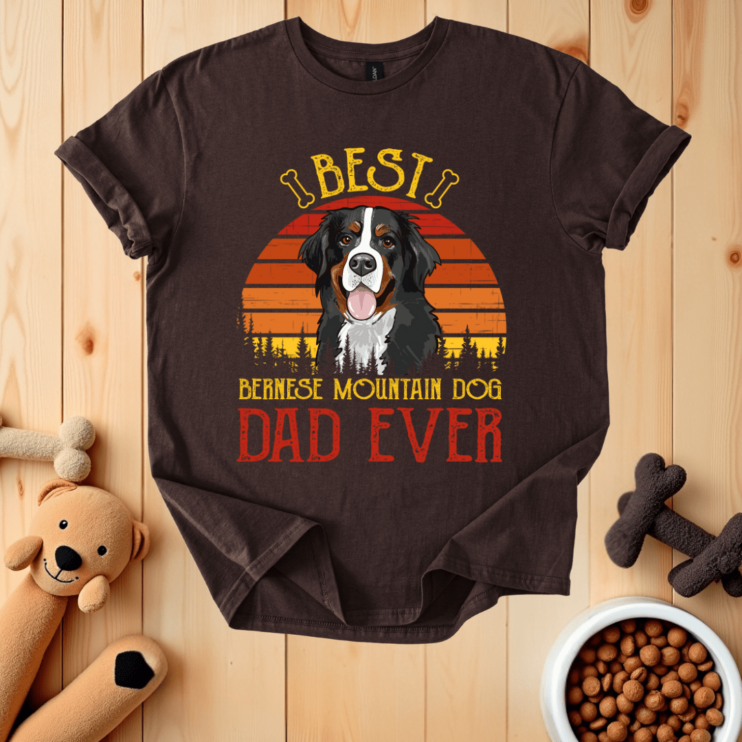 Dark Chocolate / S Best Bernese Mountain Dog Dad Ever T-Shirt