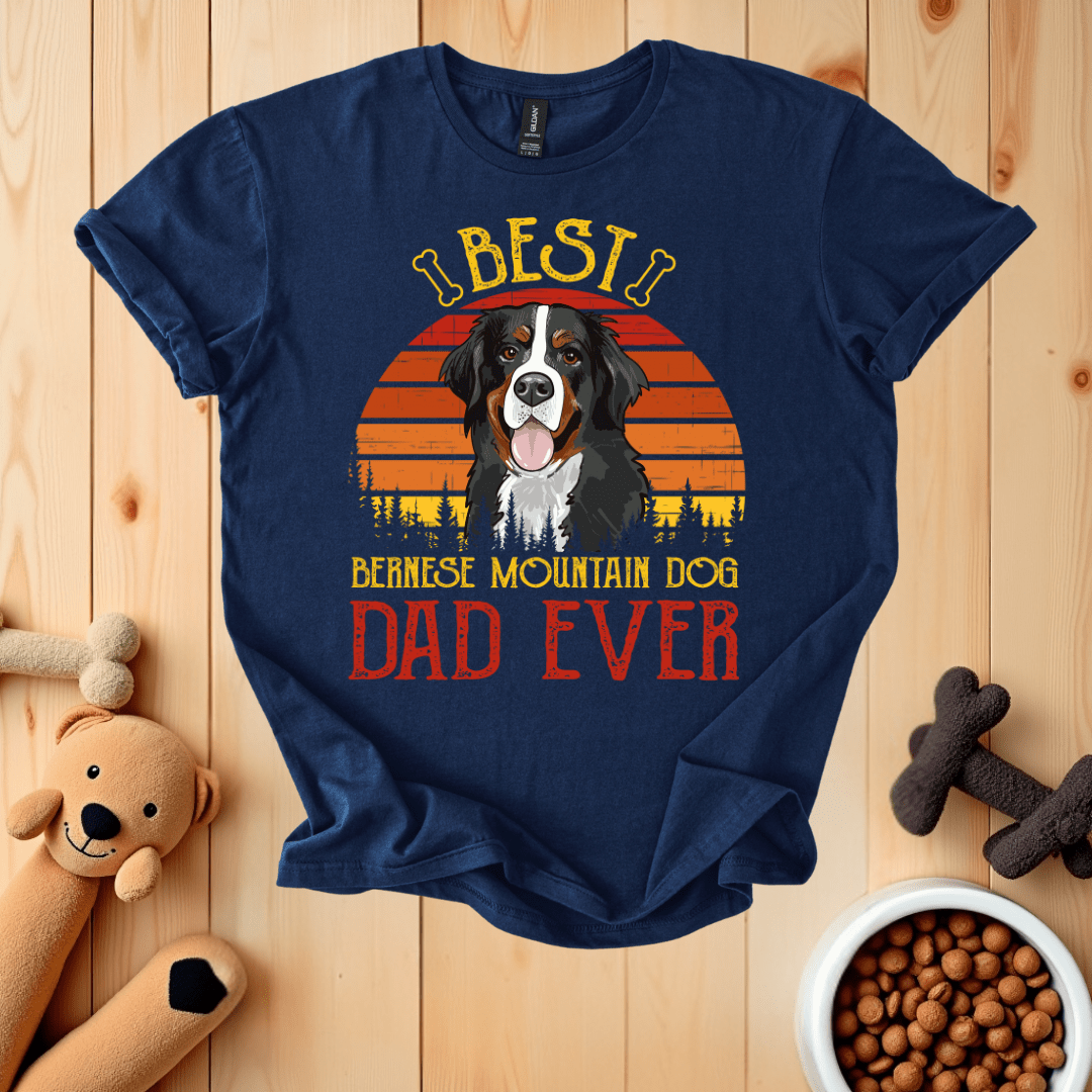 Navy / S Best Bernese Mountain Dog Dad Ever T-Shirt