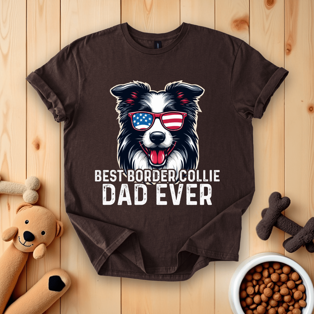 Dark Chocolate / S Best Border Collie Dad Ever T-Shirt