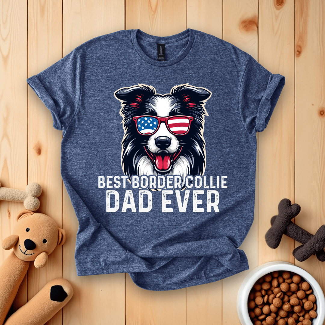 Heather Navy / S Best Border Collie Dad Ever T-Shirt
