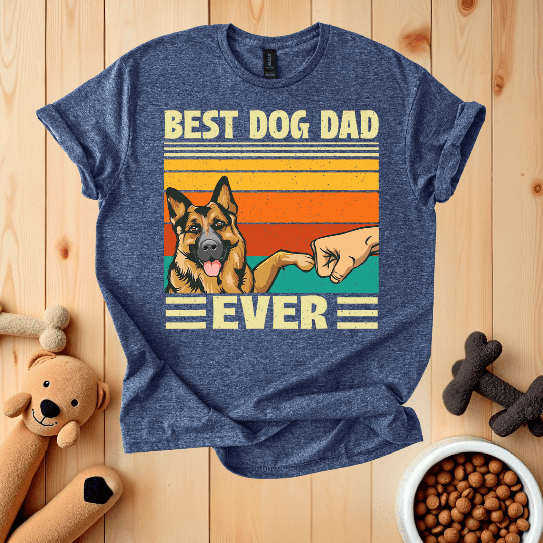 Heather Navy / S Best Dog Dad Ever German Shepherd T-Shirt
