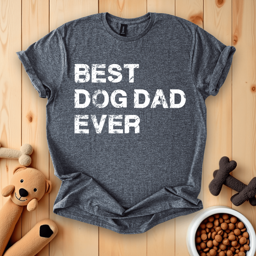 Dark Heather / S Best Dog Dad Ever T-Shirt