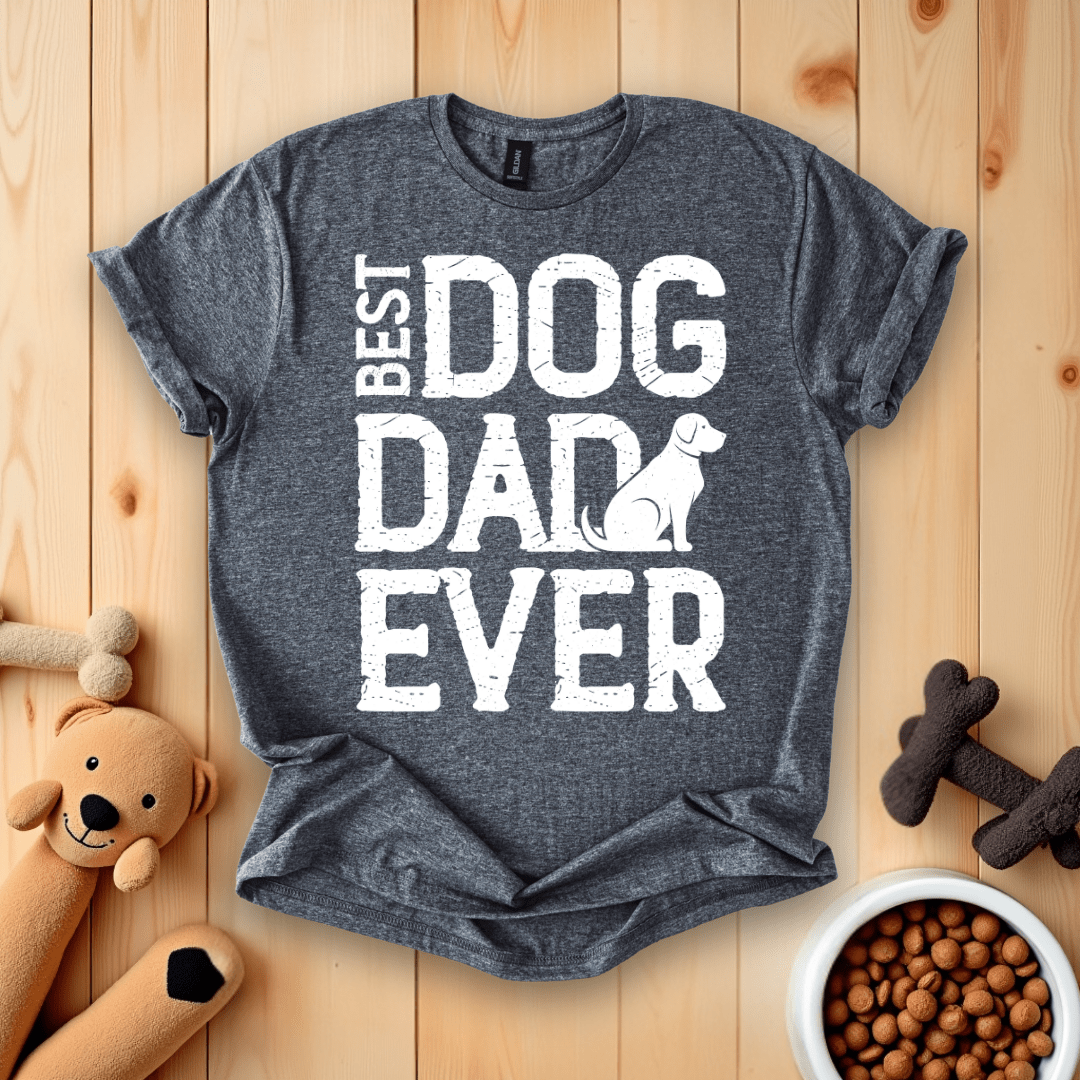 Dark Heather / S Best Dog Dad Ever T-Shirt