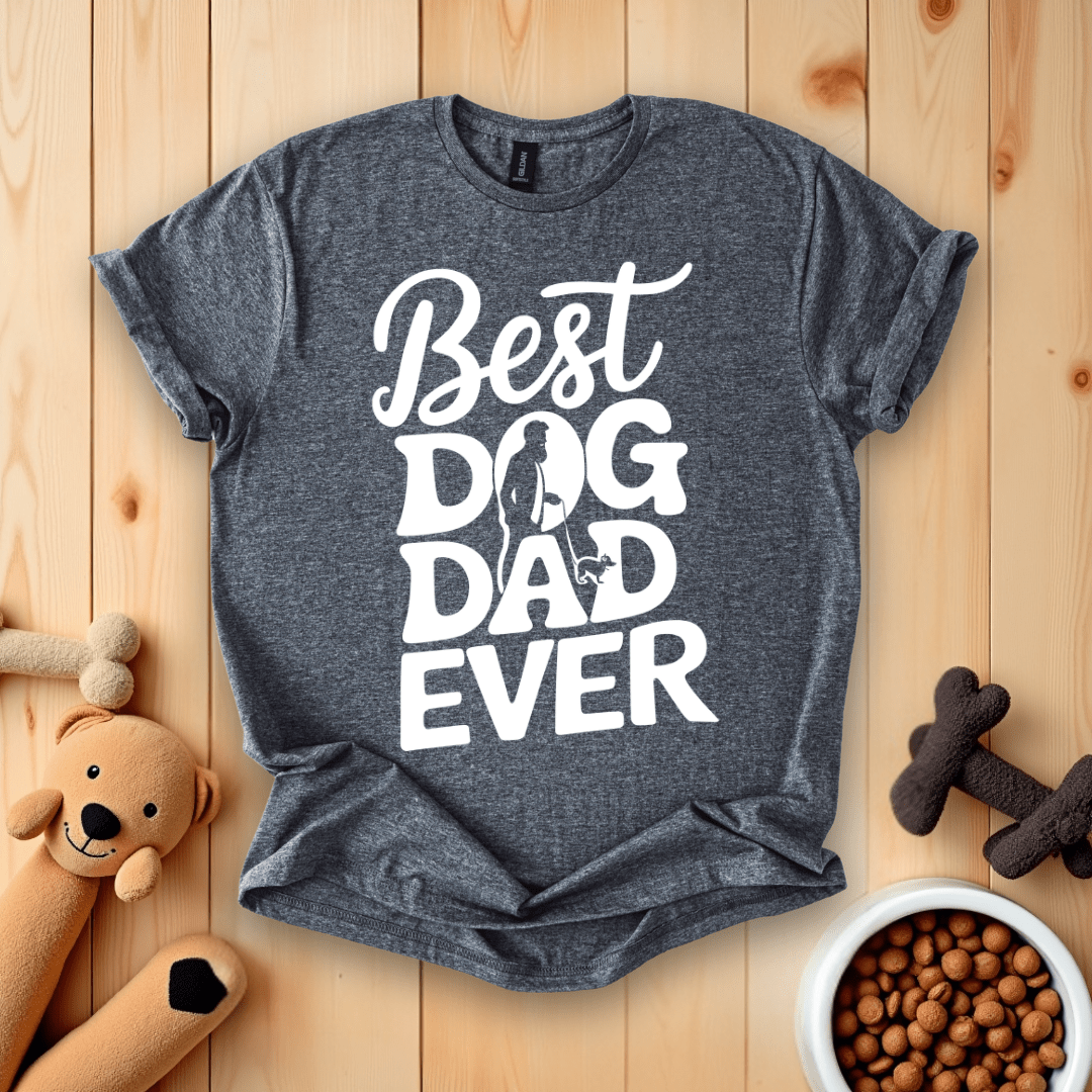 Dark Heather / S Best Dog Dad Ever T-Shirt