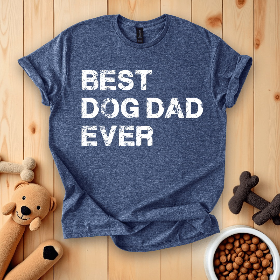 Heather Navy / S Best Dog Dad Ever T-Shirt