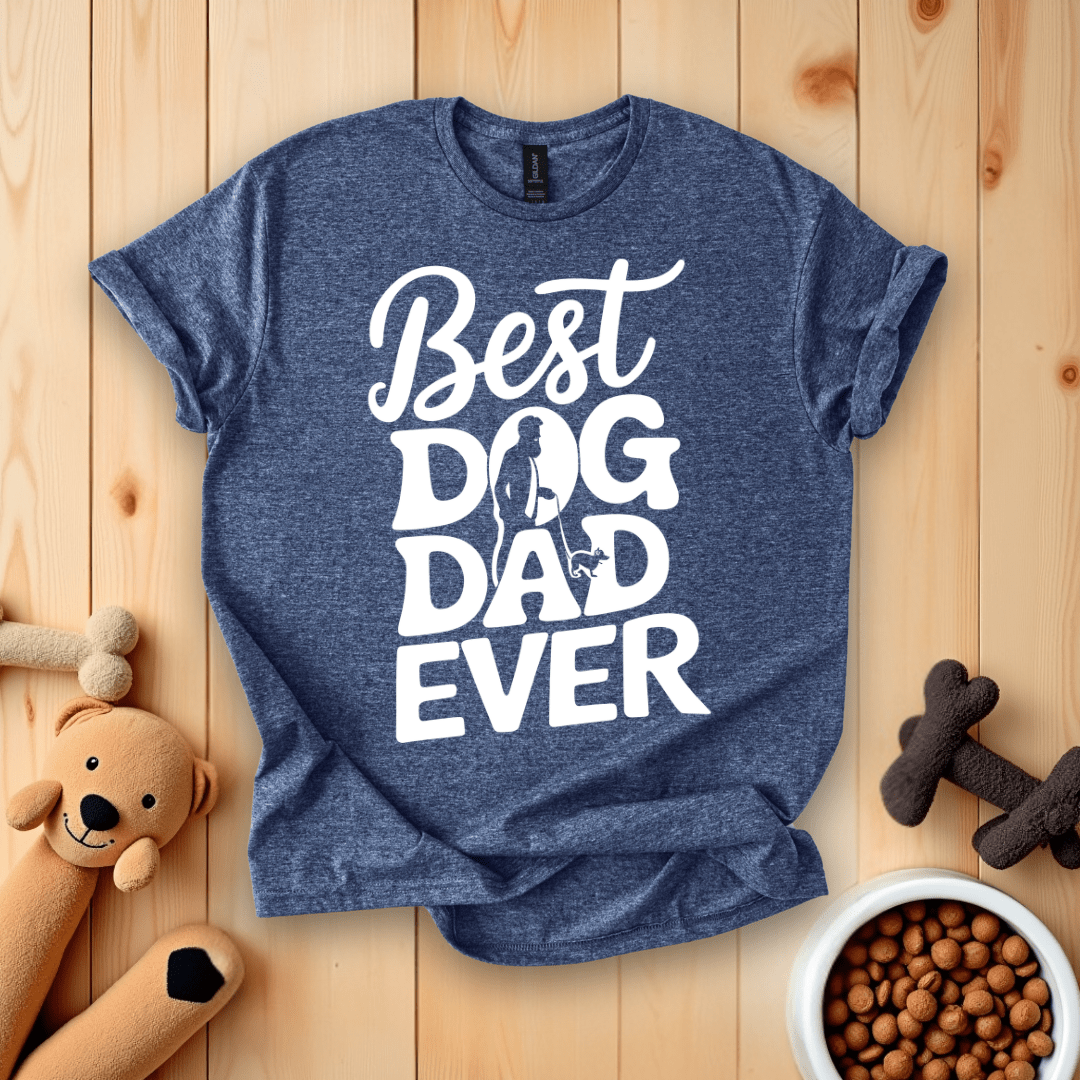 Heather Navy / S Best Dog Dad Ever T-Shirt