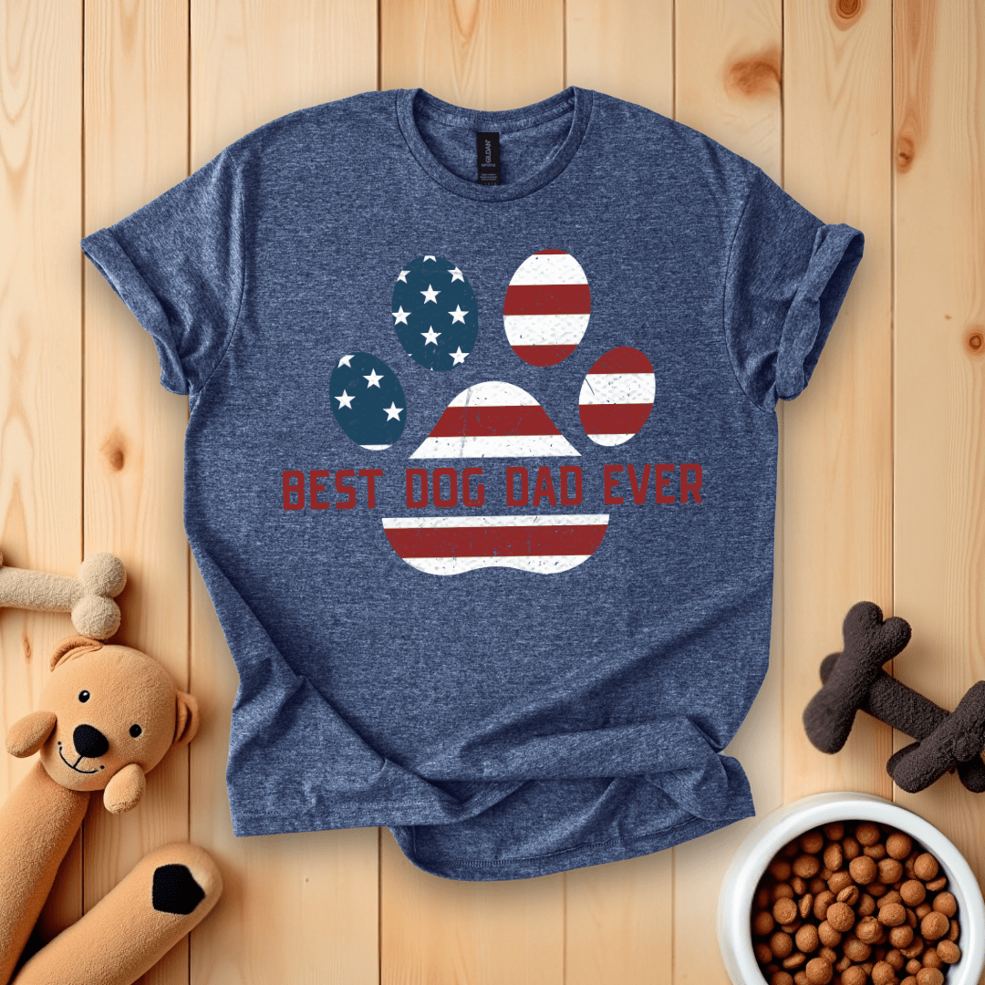 Heather Navy / S Best Dog Dad Ever T-Shirt